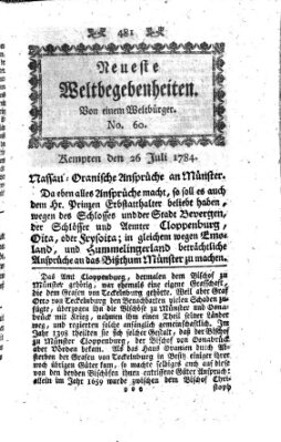 Neueste Weltbegebenheiten (Kemptner Zeitung) Montag 26. Juli 1784