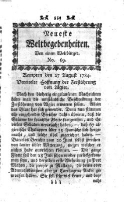 Neueste Weltbegebenheiten (Kemptner Zeitung) Freitag 27. August 1784