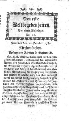 Neueste Weltbegebenheiten (Kemptner Zeitung) Freitag 22. Oktober 1784