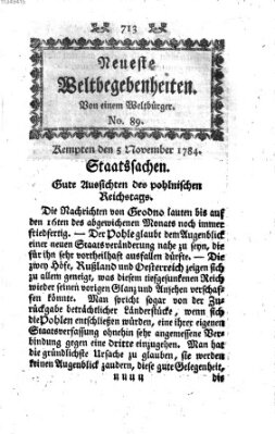 Neueste Weltbegebenheiten (Kemptner Zeitung) Freitag 5. November 1784