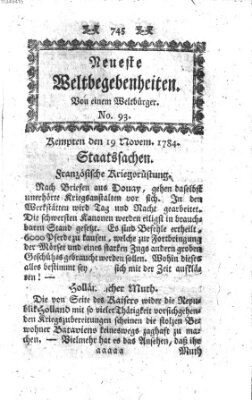 Neueste Weltbegebenheiten (Kemptner Zeitung) Freitag 19. November 1784