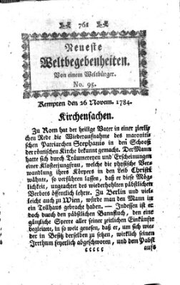 Neueste Weltbegebenheiten (Kemptner Zeitung) Freitag 26. November 1784