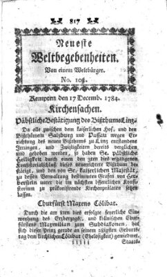 Neueste Weltbegebenheiten (Kemptner Zeitung) Freitag 17. Dezember 1784