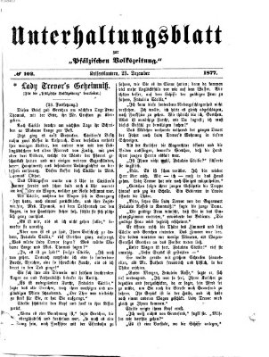 Unterhaltungsblatt zur Kaiserslauterer Zeitung (Pfälzische Volkszeitung) Sonntag 23. Dezember 1877