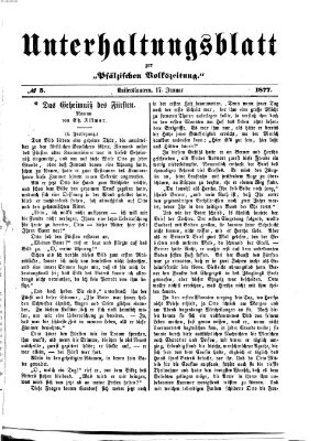 Unterhaltungsblatt zur Kaiserslauterer Zeitung (Pfälzische Volkszeitung) Mittwoch 17. Januar 1877