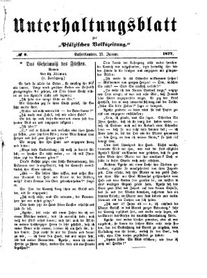 Unterhaltungsblatt zur Kaiserslauterer Zeitung (Pfälzische Volkszeitung) Sonntag 21. Januar 1877