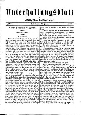 Unterhaltungsblatt zur Kaiserslauterer Zeitung (Pfälzische Volkszeitung) Mittwoch 31. Januar 1877