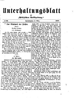 Unterhaltungsblatt zur Kaiserslauterer Zeitung (Pfälzische Volkszeitung) Sonntag 11. März 1877