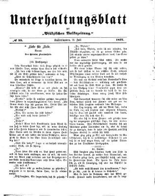 Unterhaltungsblatt zur Kaiserslauterer Zeitung (Pfälzische Volkszeitung) Mittwoch 11. Juli 1877