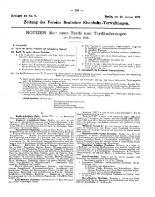 Zeitung des Vereins Deutscher Eisenbahnverwaltungen (Eisenbahn-Zeitung) Montag 29. Januar 1877