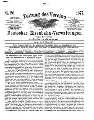 Zeitung des Vereins Deutscher Eisenbahnverwaltungen (Eisenbahn-Zeitung) Freitag 9. März 1877