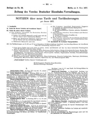 Zeitung des Vereins Deutscher Eisenbahnverwaltungen (Eisenbahn-Zeitung) Freitag 9. März 1877