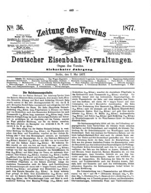 Zeitung des Vereins Deutscher Eisenbahnverwaltungen (Eisenbahn-Zeitung) Montag 7. Mai 1877