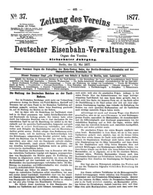 Zeitung des Vereins Deutscher Eisenbahnverwaltungen (Eisenbahn-Zeitung) Freitag 11. Mai 1877