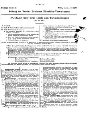 Zeitung des Vereins Deutscher Eisenbahnverwaltungen (Eisenbahn-Zeitung) Montag 11. Juni 1877