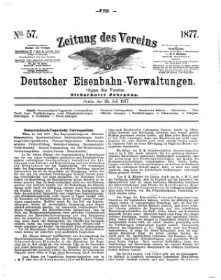 Zeitung des Vereins Deutscher Eisenbahnverwaltungen (Eisenbahn-Zeitung) Montag 23. Juli 1877