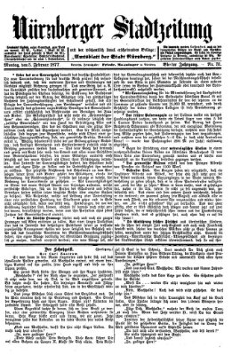 Nürnberger Stadtzeitung (Nürnberger Abendzeitung) Montag 5. Februar 1877