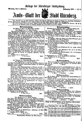 Nürnberger Stadtzeitung (Nürnberger Abendzeitung) Montag 5. Februar 1877