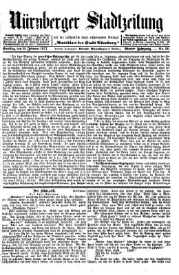 Nürnberger Stadtzeitung (Nürnberger Abendzeitung) Samstag 10. Februar 1877