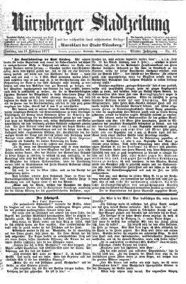 Nürnberger Stadtzeitung (Nürnberger Abendzeitung) Freitag 16. Februar 1877