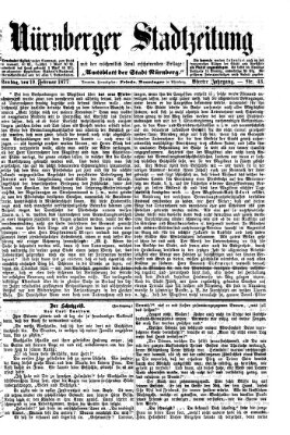 Nürnberger Stadtzeitung (Nürnberger Abendzeitung) Montag 19. Februar 1877