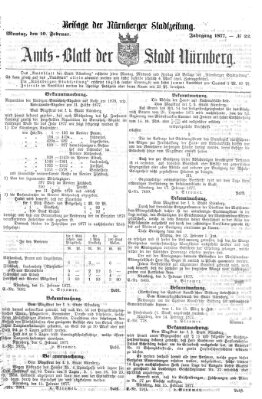 Nürnberger Stadtzeitung (Nürnberger Abendzeitung) Montag 19. Februar 1877