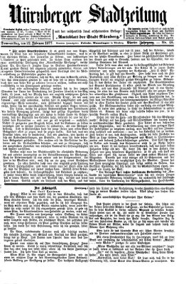 Nürnberger Stadtzeitung (Nürnberger Abendzeitung) Donnerstag 22. Februar 1877