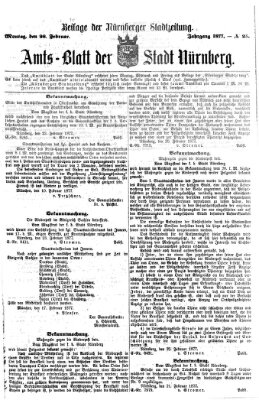 Nürnberger Stadtzeitung (Nürnberger Abendzeitung) Montag 26. Februar 1877