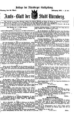 Nürnberger Stadtzeitung (Nürnberger Abendzeitung) Montag 23. April 1877