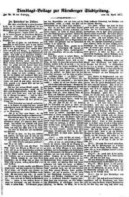 Nürnberger Stadtzeitung (Nürnberger Abendzeitung) Dienstag 24. April 1877