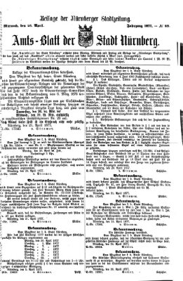 Nürnberger Stadtzeitung (Nürnberger Abendzeitung) Mittwoch 25. April 1877