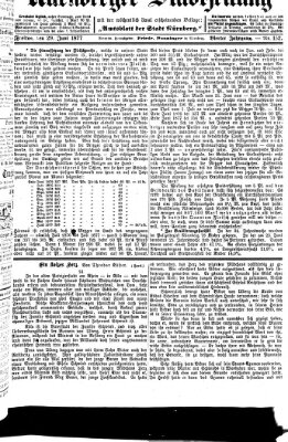 Nürnberger Stadtzeitung (Nürnberger Abendzeitung) Freitag 29. Juni 1877