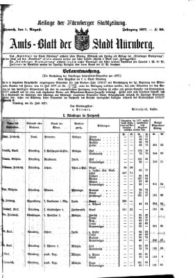 Nürnberger Stadtzeitung (Nürnberger Abendzeitung) Mittwoch 1. August 1877