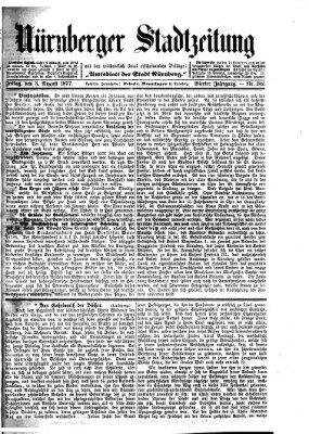 Nürnberger Stadtzeitung (Nürnberger Abendzeitung) Freitag 3. August 1877