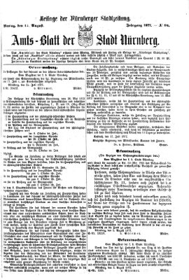 Nürnberger Stadtzeitung (Nürnberger Abendzeitung) Montag 13. August 1877