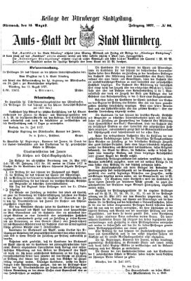 Nürnberger Stadtzeitung (Nürnberger Abendzeitung) Mittwoch 15. August 1877