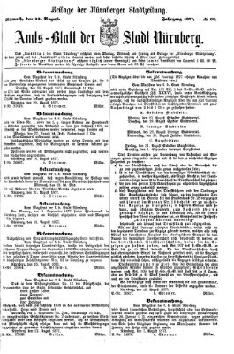 Nürnberger Stadtzeitung (Nürnberger Abendzeitung) Mittwoch 22. August 1877