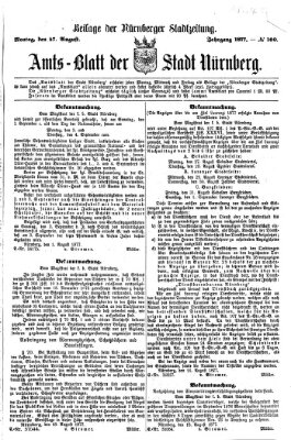 Nürnberger Stadtzeitung (Nürnberger Abendzeitung) Montag 27. August 1877