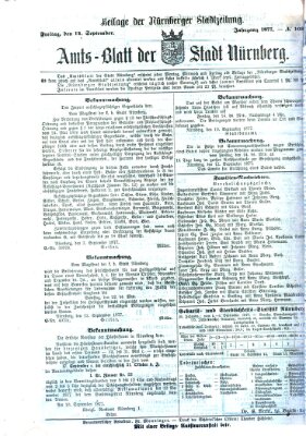 Nürnberger Stadtzeitung (Nürnberger Abendzeitung) Freitag 14. September 1877