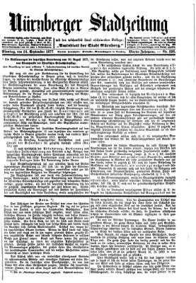 Nürnberger Stadtzeitung (Nürnberger Abendzeitung) Montag 24. September 1877