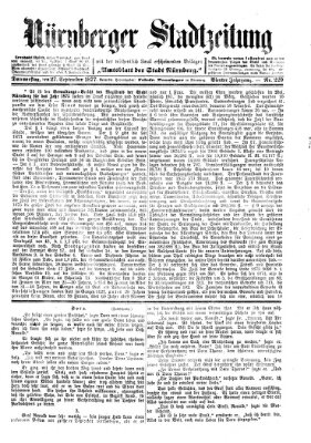 Nürnberger Stadtzeitung (Nürnberger Abendzeitung) Donnerstag 27. September 1877