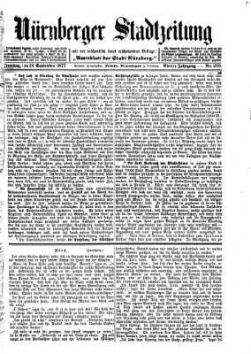 Nürnberger Stadtzeitung (Nürnberger Abendzeitung) Freitag 28. September 1877