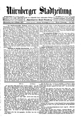 Nürnberger Stadtzeitung (Nürnberger Abendzeitung) Donnerstag 4. Oktober 1877