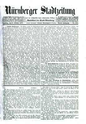 Nürnberger Stadtzeitung (Nürnberger Abendzeitung) Samstag 13. Oktober 1877