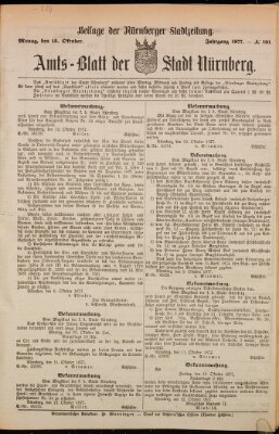 Nürnberger Stadtzeitung (Nürnberger Abendzeitung) Montag 15. Oktober 1877