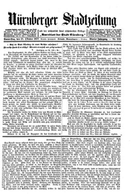 Nürnberger Stadtzeitung (Nürnberger Abendzeitung) Donnerstag 25. Oktober 1877