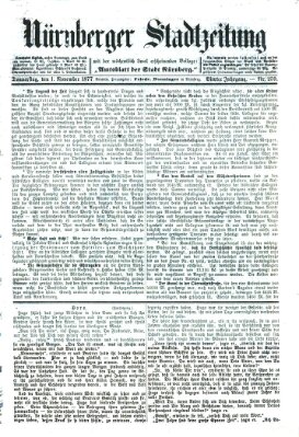 Nürnberger Stadtzeitung (Nürnberger Abendzeitung) Donnerstag 1. November 1877