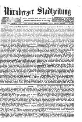 Nürnberger Stadtzeitung (Nürnberger Abendzeitung) Samstag 3. November 1877