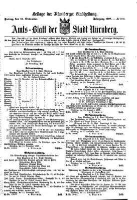 Nürnberger Stadtzeitung (Nürnberger Abendzeitung) Freitag 16. November 1877