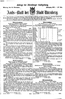 Nürnberger Stadtzeitung (Nürnberger Abendzeitung) Montag 19. November 1877